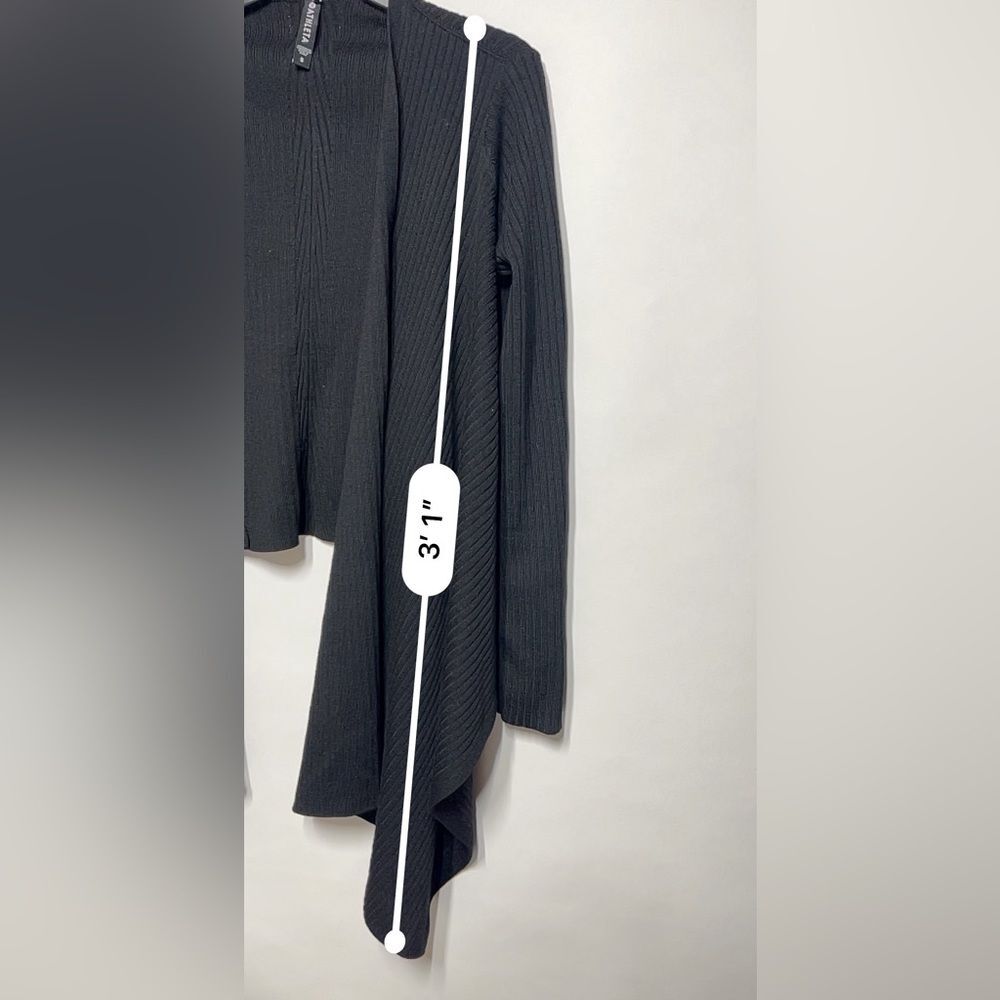 Athleta Solstice Merino Wool Blend  Ribbed Wrap in Black S NWOT - Picture 4 of 12